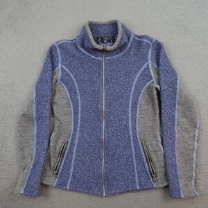 Kuhl Kozet Jacket Womens Medium Blue Gray Full Zip Fleece Sweater Hiking 4168